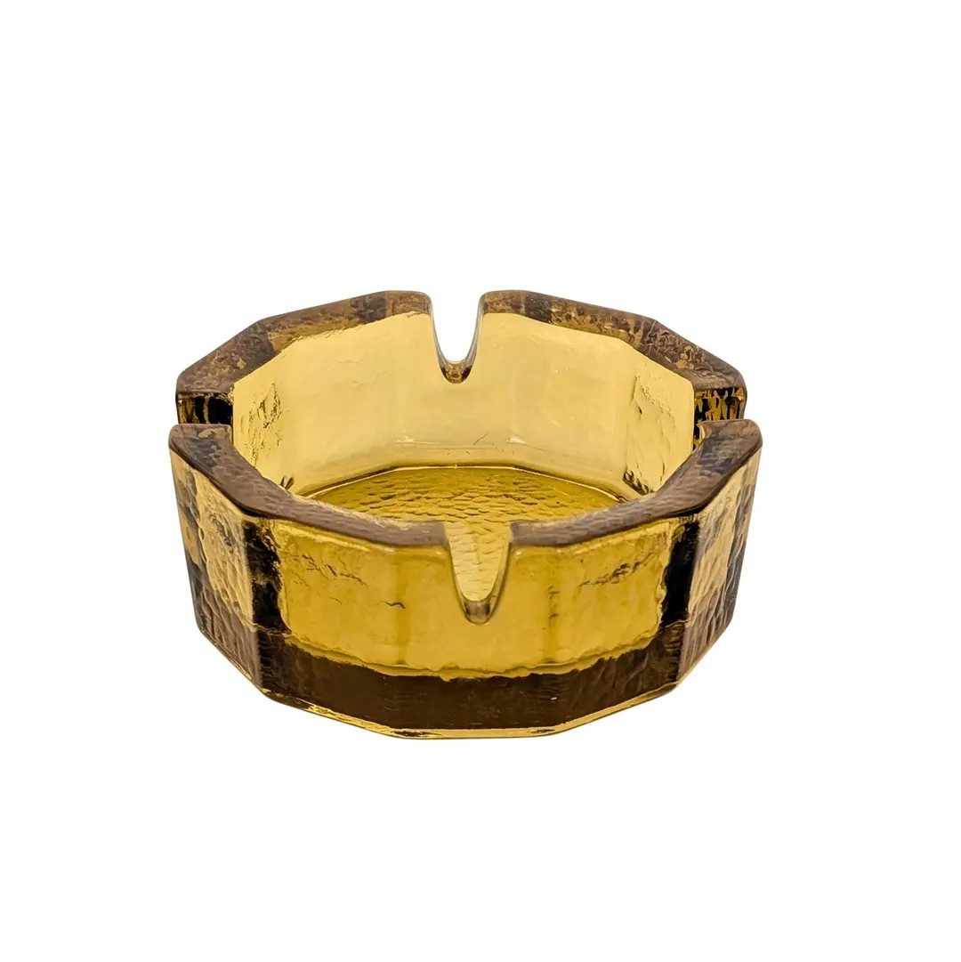 Vintage Amber Glass Blenko Brutalist Style Ashtray - Retro Ashtray - Etsy | Etsy (US)