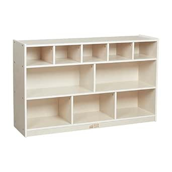 ECR4Kids 5+5 Mobile Storage and Tray Cabinet, Classroom Furniture, White Wash | Amazon (US)