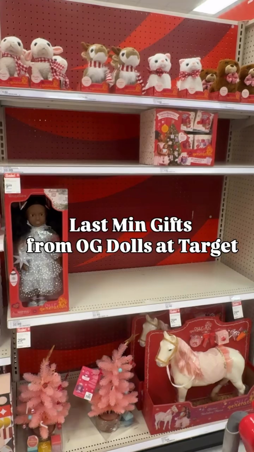 Sleigh’ it ain’t so, Christmas is already almost here! If you’re still searching for last minute gift ideas, head to Target and find @ogdolls last min gifting collection! 

This merry collection includes limited-edition 2025 holiday dolls, a beautiful horse with accessories, surprise collectibles, a Christmas tree, and plushies, priced from $9.99 to $32.99. It’s perfect for people searching for last-
minute gifts, stocking stuffers, an affordable gift for “secret Santa” or something small to complete a gift set! 

Follow + comment “SHOP” for a link! ✨MUST BE FOLLOWING FOR THE LINK TO COME THROUGH✨ 

#paidlink #ogpartner #targetfinds