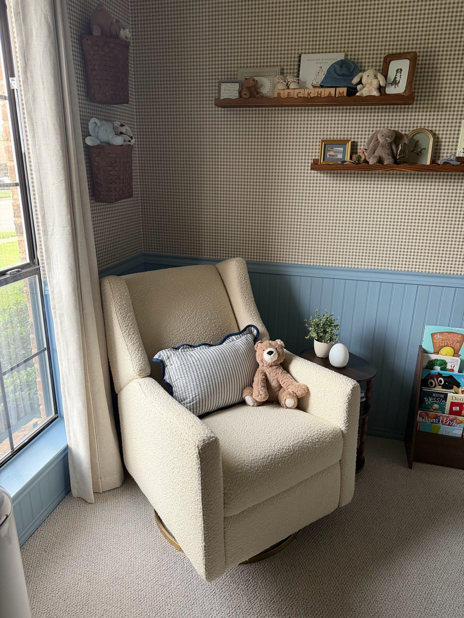 this nursery chair was worth every penny. It swivels and reclines which is perfect for nursing! 

We got it on a Black Friday sale so I recommend keeping an eye out for any sales to get some $ off!!

#nursery #nurserydecor #boynursery #nurserychair #crateandbarrel

#LTKmomlife #LTKHome #LTKBaby