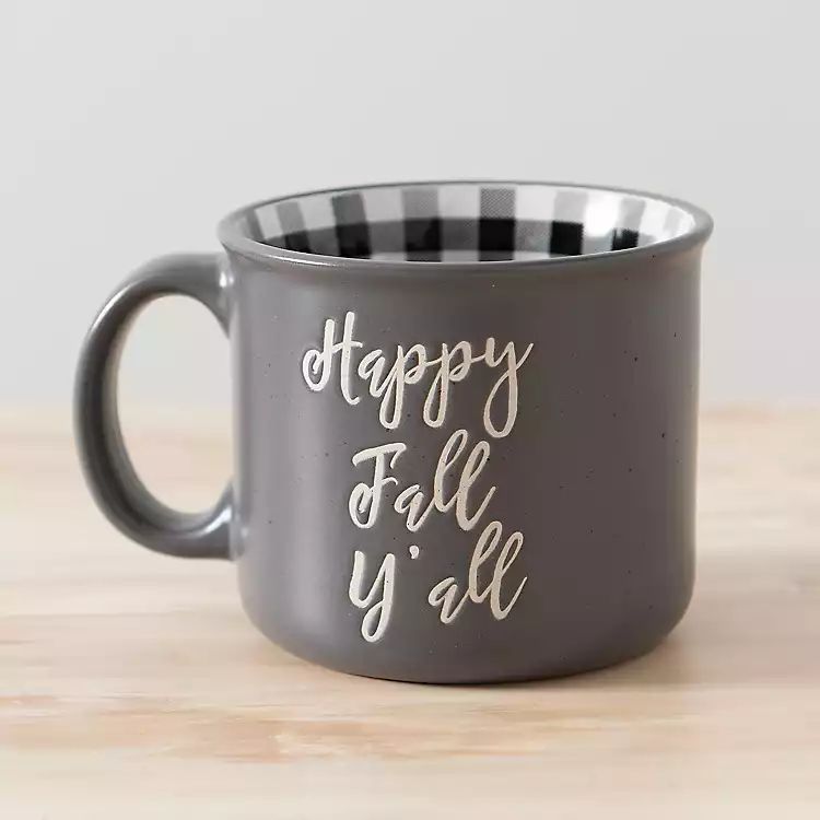 New!Gray Happy Fall Y'all Camper Mug | Kirkland's Home