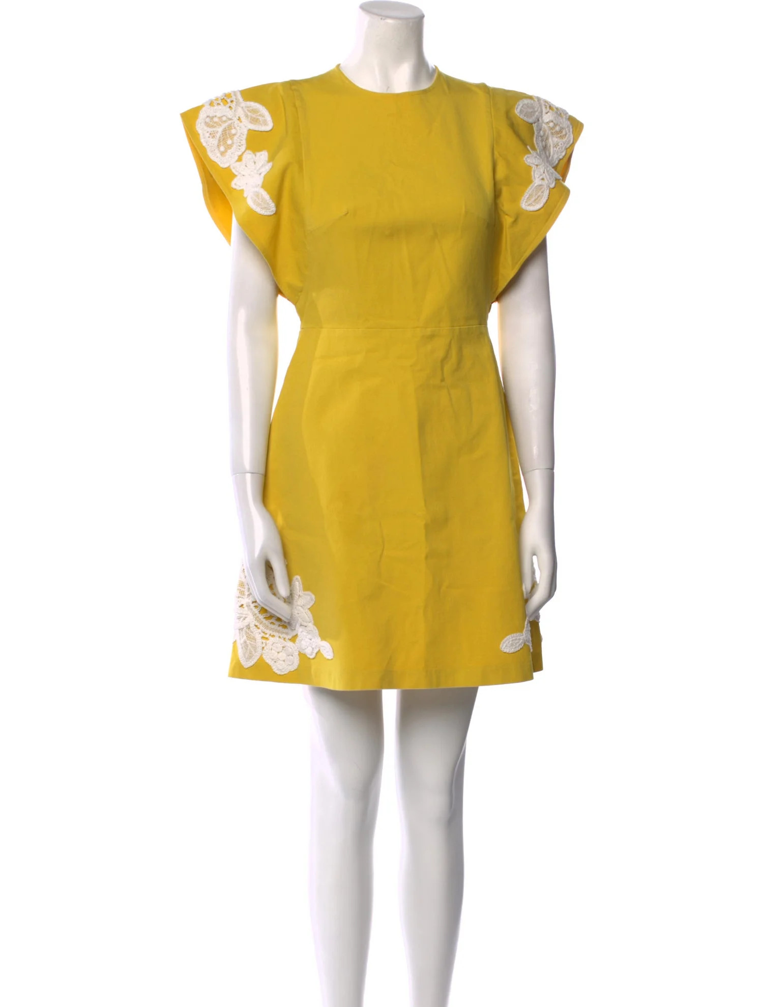 Pearl by Lela Rose Crew Neck Mini Dress - Yellow Dresses, Clothing - WPVLR24127 | The RealReal | The RealReal