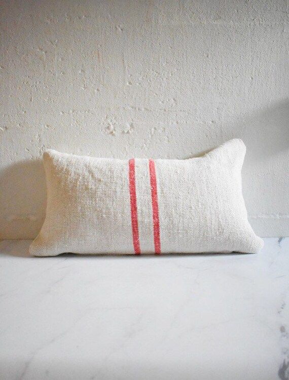 French Grain Sack Striped Pillow and Insert | Etsy | Etsy (US)