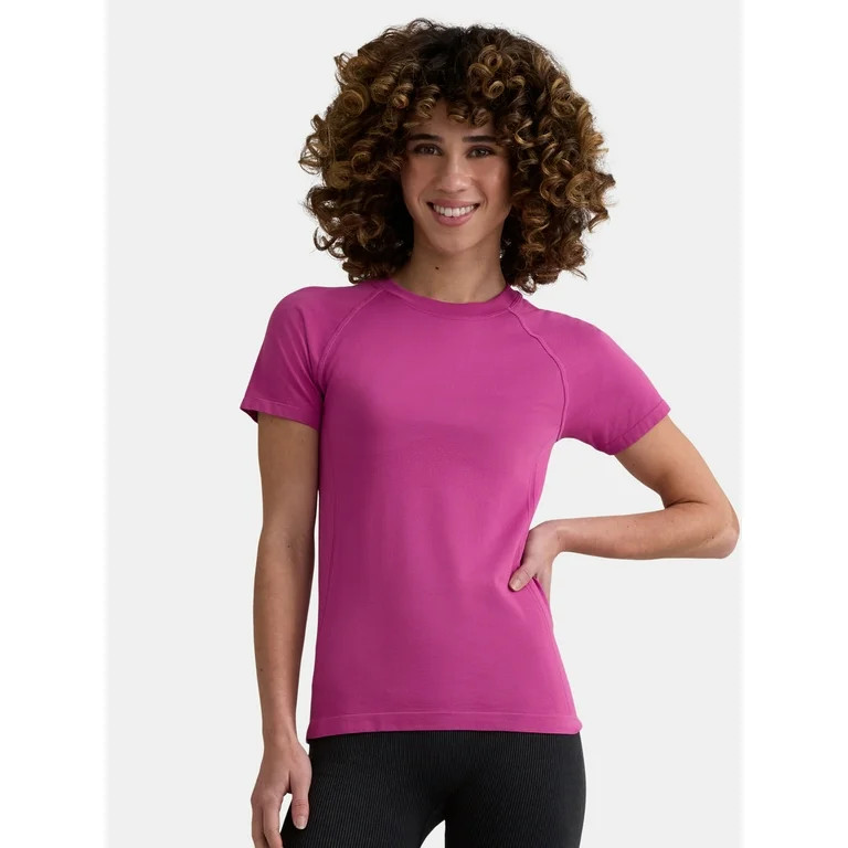 Avia Women’s Seamless Active Tee with Short Sleeves, Sizes XS-XXXL | Walmart (US)