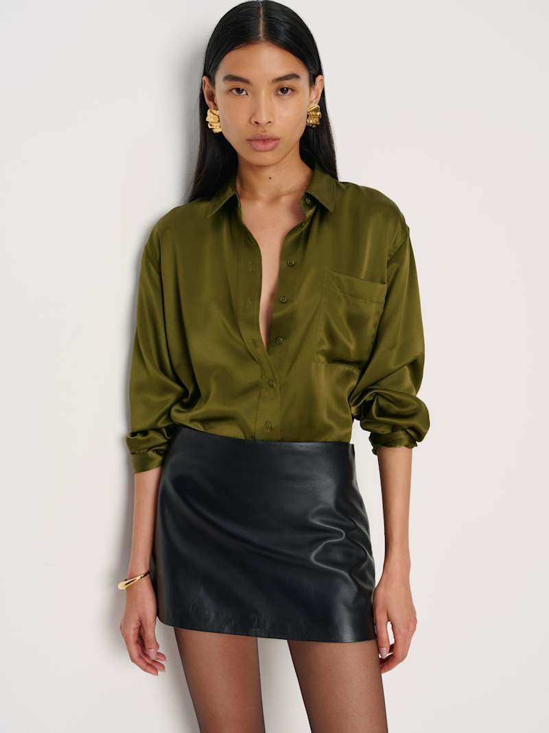 Eli Oversized Silk Shirt | Reformation (Global)