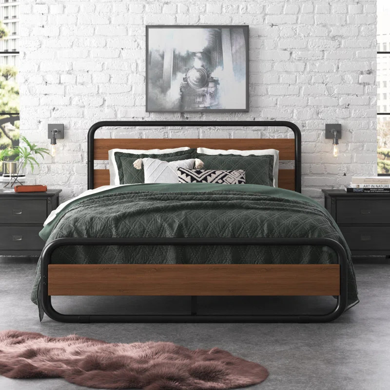 Minos Metal Bed Frame with Headboard and Footboard | Wayfair North America