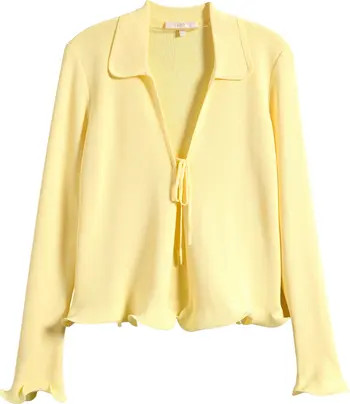 Isla Ruffle Tie Front Cardigan | Nordstrom