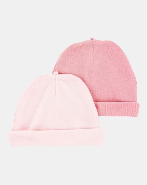 Baby 2-Pack Caps - Pink | Carter's Inc