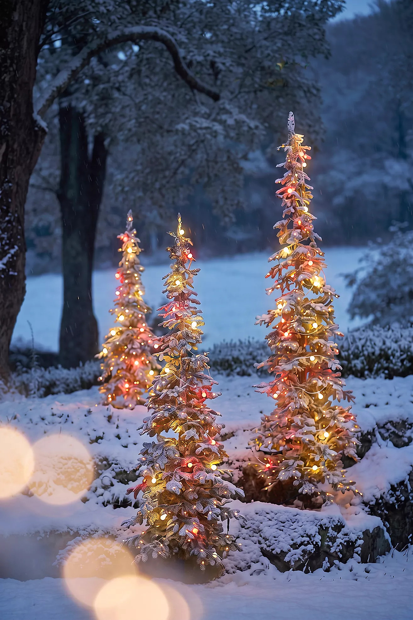 Artificial Flocked Pre-Lit Alpine Fir | Terrain