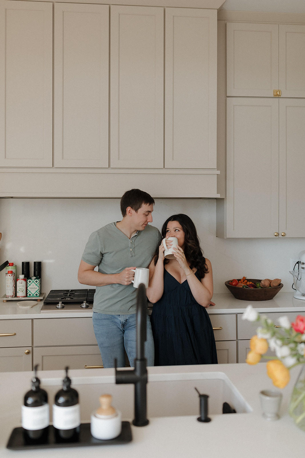 Shop everything in our kitchen! // Wall Color: First Star by Sherwin Williams // Flooring: Coretec LVP in Springfield Oak // Cabinets: Custom by Countryside Cabinets in North Pier (Upper and Lower Cabinetry) and Oyster (Island Cabinetry) 

 #LTKHome
