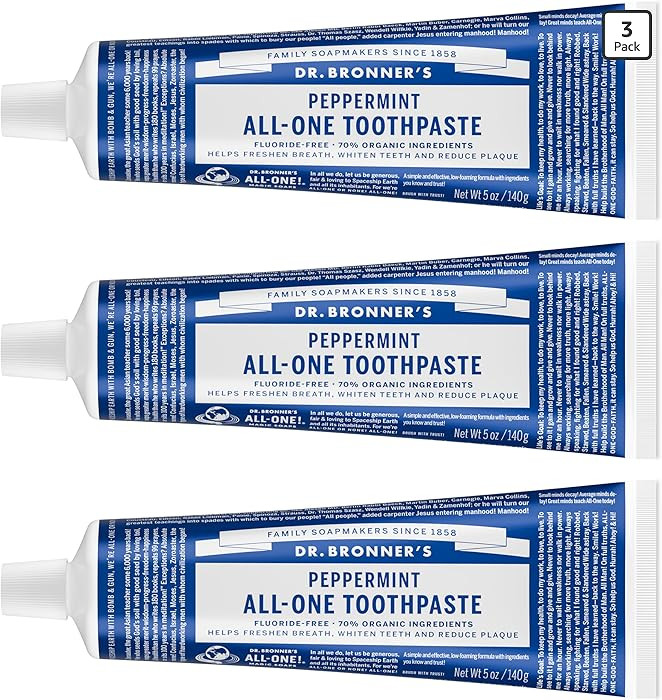 Pasta dental Ar. Bronner de menta, de 5 onzas, en paquete de 2, 3 | Amazon (US)