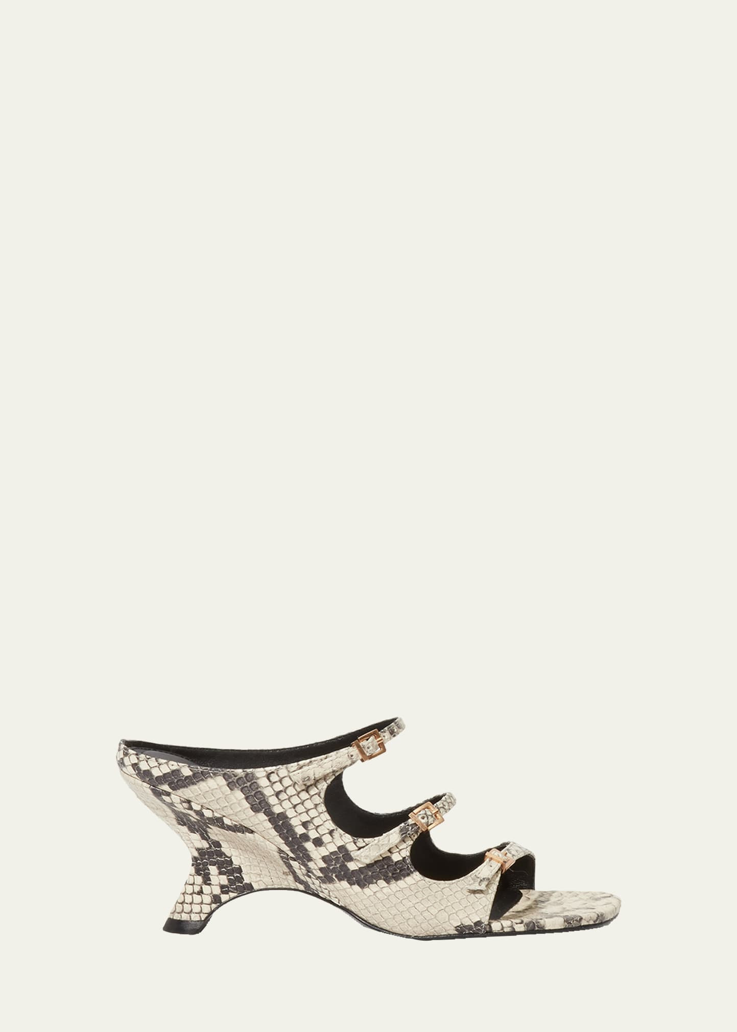 SIMKHAI River Snake-Printed Leather Buckle Mules | Bergdorf Goodman