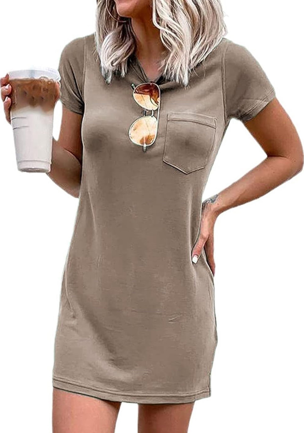 Ladiyo Women T Shirt Dress Summer Fashion Mini Dress Crew Neck Short Sleeve Dress Solid Color Casual Dress with Pocket

#LTKSummerEdit #LTKStyleTip