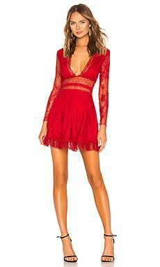 Lovers + Friends Ronan Mini Dress in Deep Red from Revolve.com | Revolve Clothing (Global)