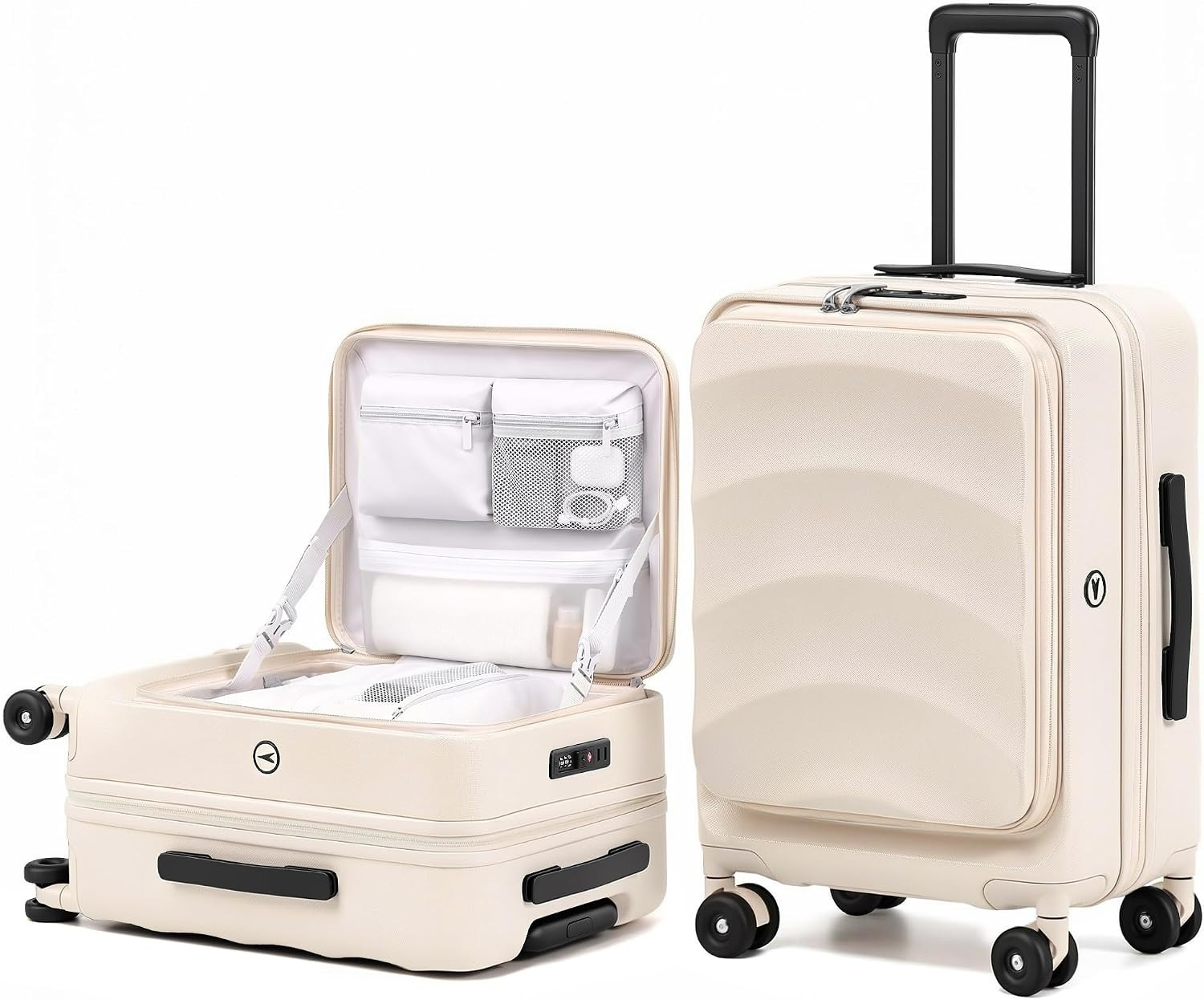 Top Opening Expandable Carry On Luggage, PC Hard Shell Suitcase with Wheels | Amazon (US)