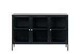 Unique Furniture Dover 3-Section Sideboard Glass Door Display Cabinet, Black | Amazon (US)