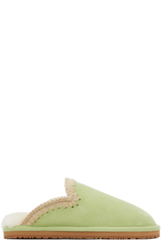 Green Stitch Slippers | SSENSE