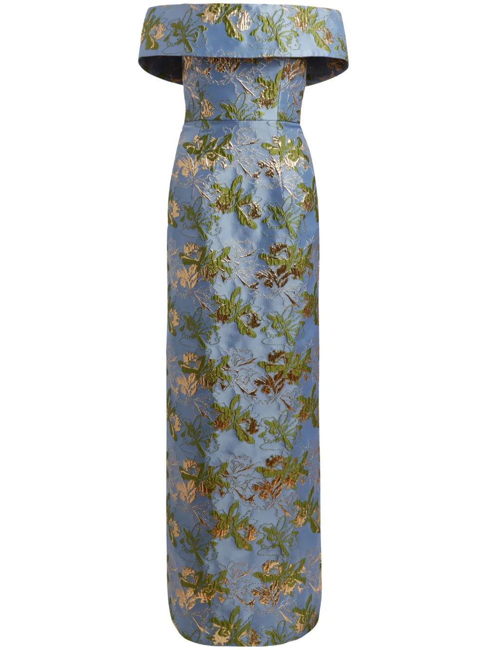 Markarian Clover brocade-effect silk dress - Blue | Farfetch Global