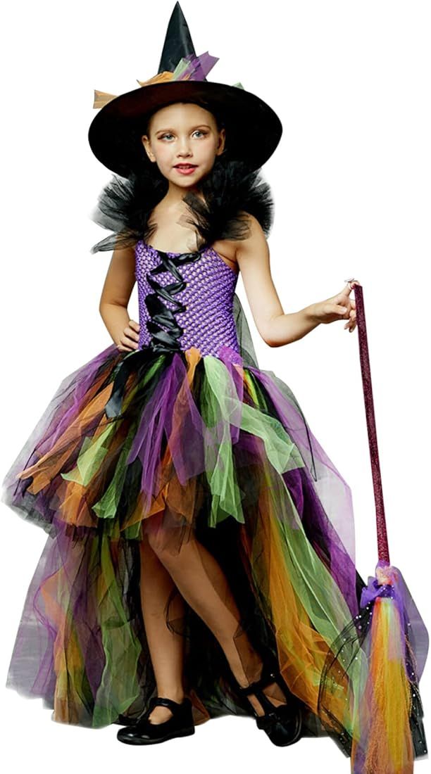 Halloween Costumes for Girls Witch Costume Fairy Tale Fancy Tutu Dress Cosplay Outfit Set | Amazon (CA)