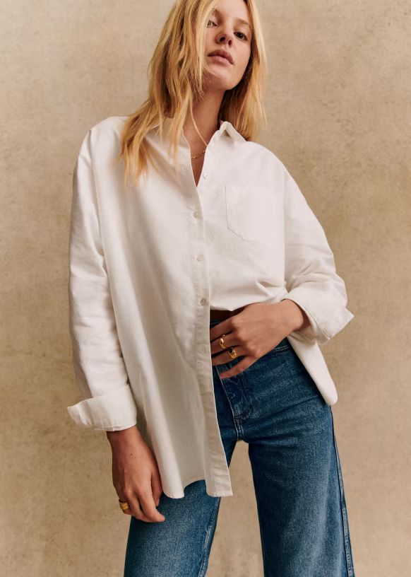 Max Shirt - Casual White - Organic Cotton - Sézane | Sezane Paris