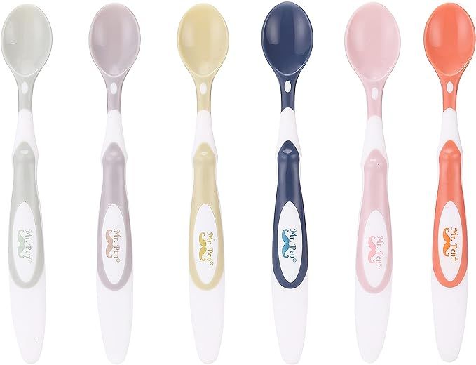 Mr. Pen- Baby Spoons, 6 Pack, Silicone Baby Spoon, Soft-Tip Baby Feeding Spoon, Infant Spoons, Fe... | Amazon (US)