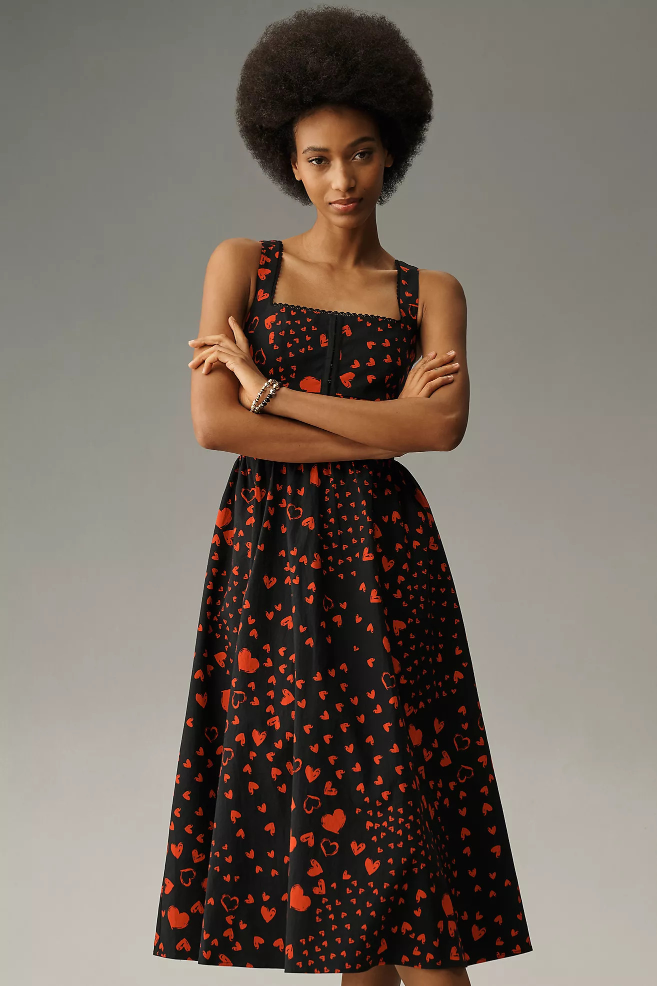 Avec Les Filles Sleeveless Square-Neck A-Line Midi Dress | Anthropologie (US)