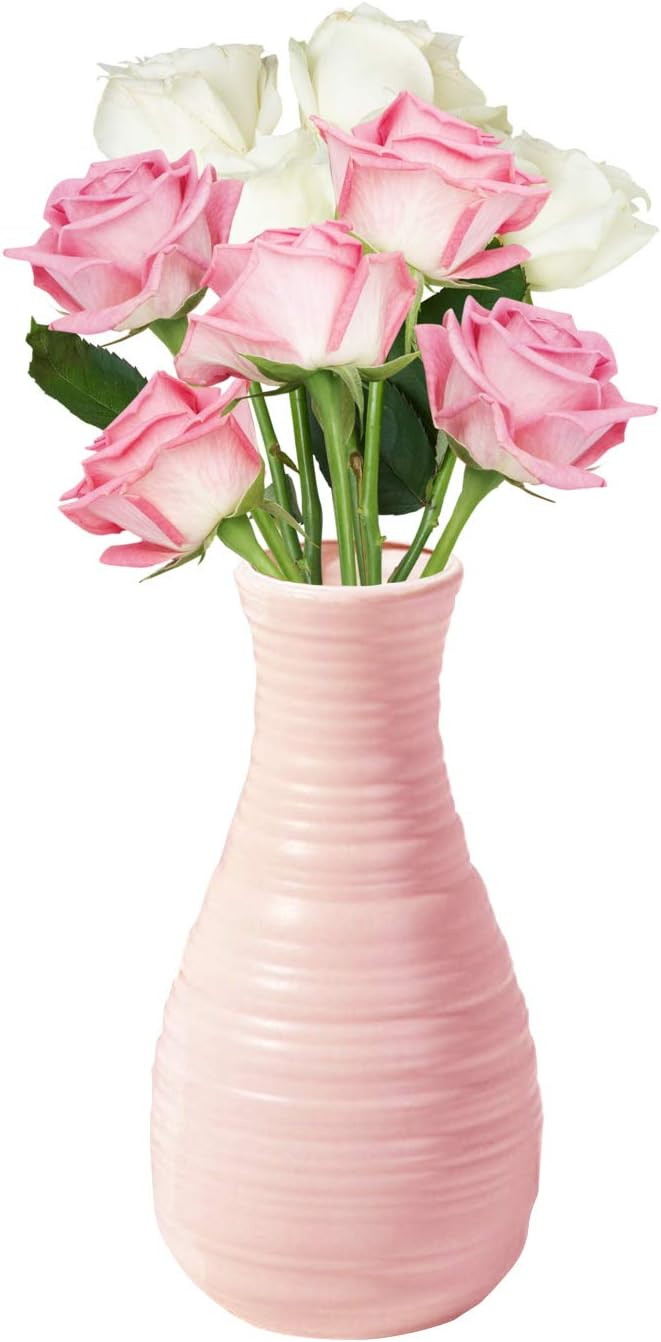 Unbreakable Vase for Flowers, Ceramic Look Plastic Vase for Home Decor, Living Room, Table (Seash... | Amazon (US)