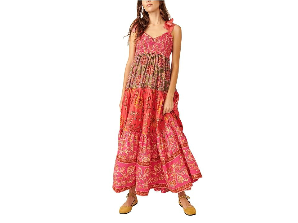 Free People Bluebell Maxi Women's Dress Magenta Combo : XL, Cotton | Zappos