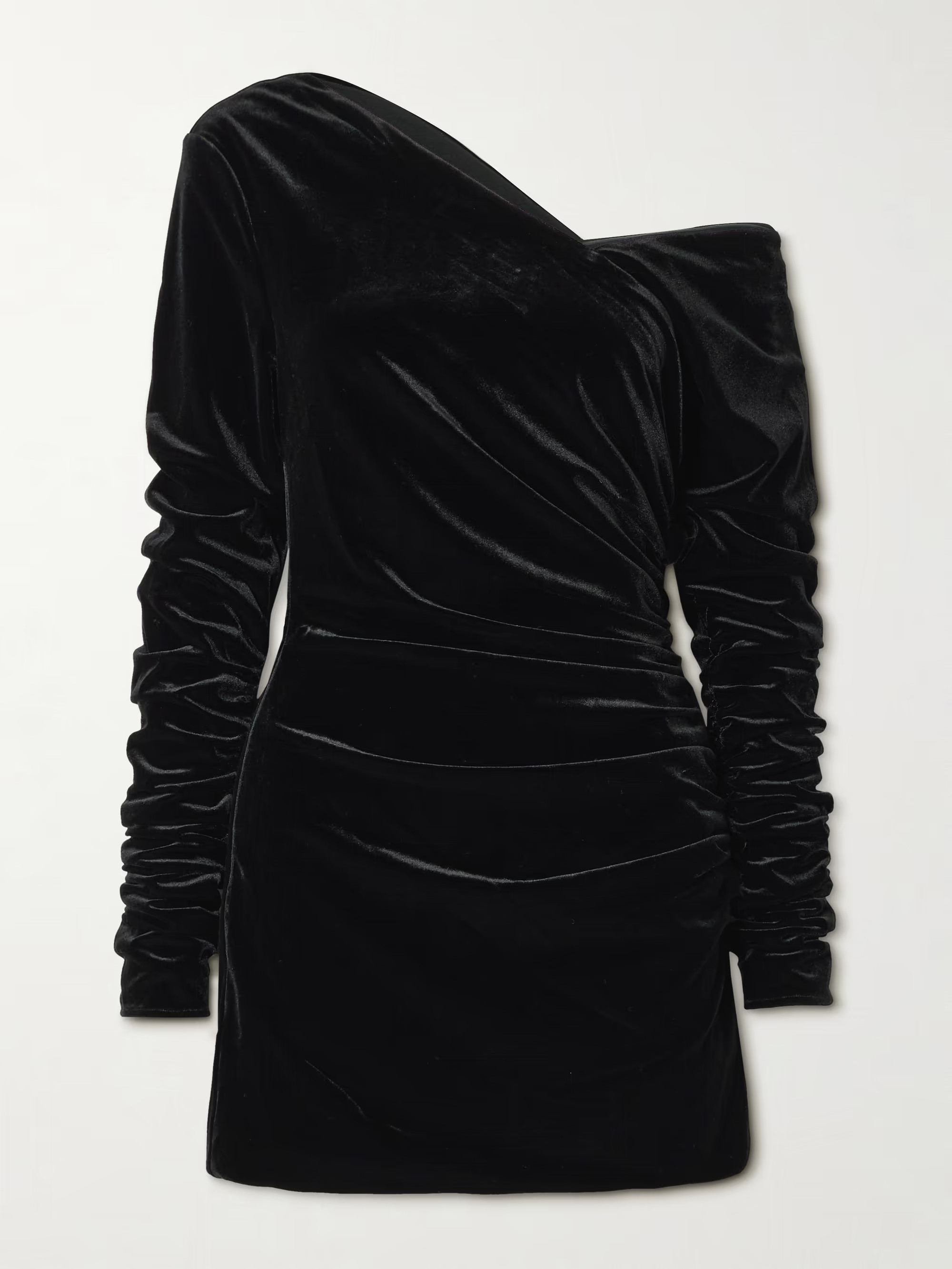 Ettore off-the-shoulder draped stretch-velvet mini dress | NET-A-PORTER (US)