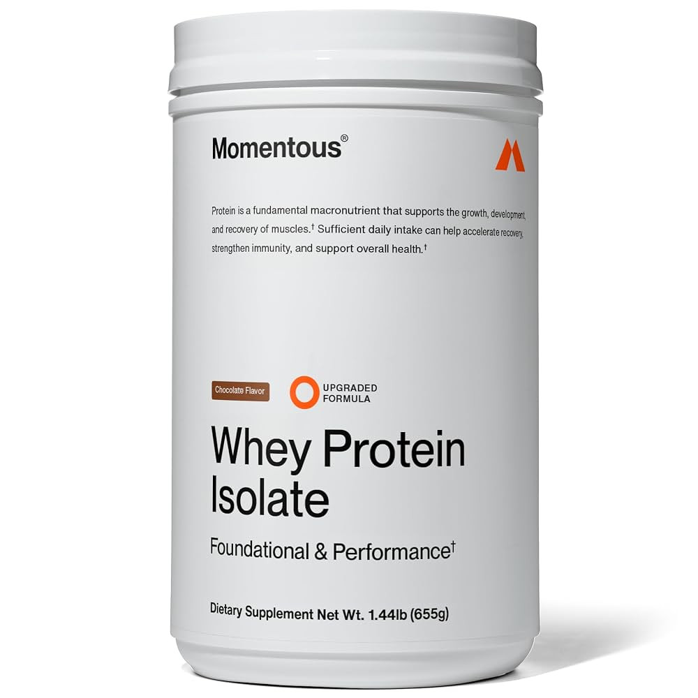 Momentous Essential Grass-Fed Whey Protein Powder - 20 g Whey Isolate Protein - NSF Certified for... | Amazon (US)