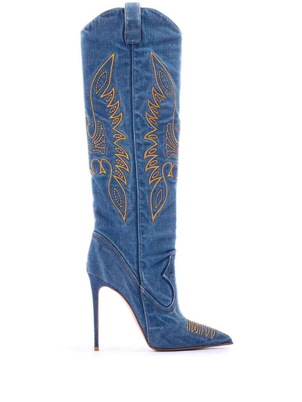 Le Silla Eva 120mm embroidered boots - Blue | Farfetch Global