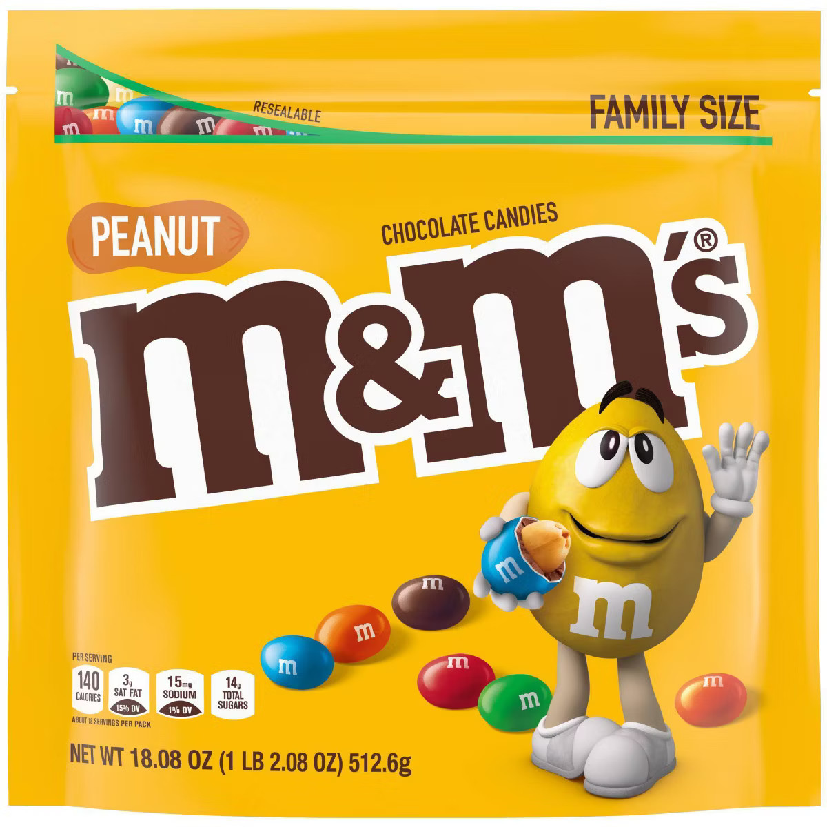 M&M's Peanut Family Size Chocolate Candies - 18.08oz | Target