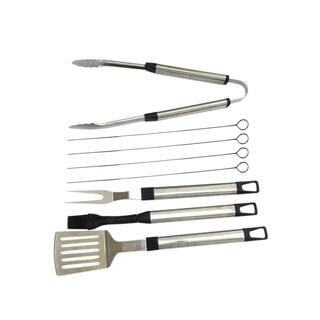 Grill Tool Set with Stainless Steel Handles (8 Piece) | The Home Depot