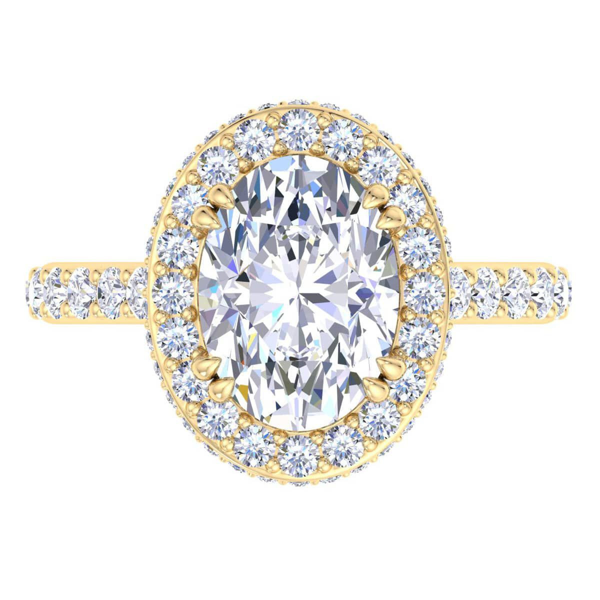 Lab Created 4 Carat Oval Shape Lab Grown Diamond Hidden Halo Engagement Ring Available in 14K Whi... | Belk