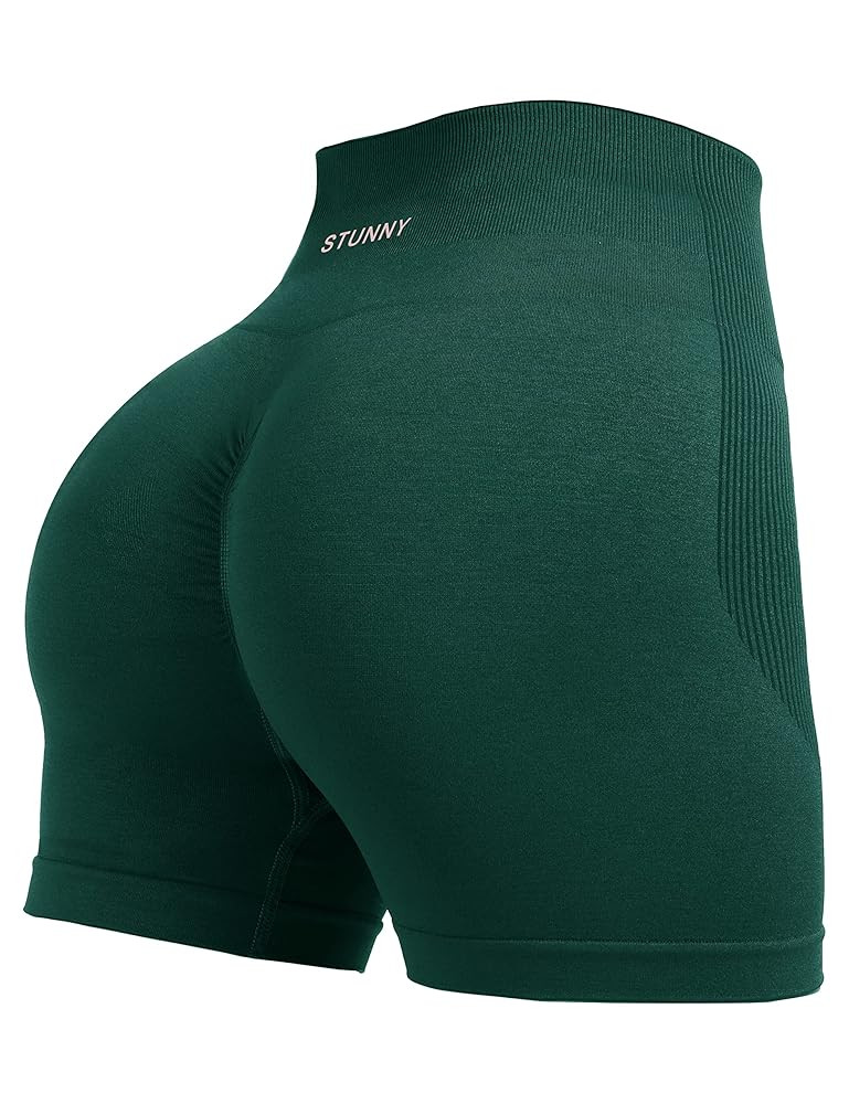 STUNNY Women Athletic Workout Shorts for Women Active Gym Seamless Scrunch Intensify Butt Lifting... | Amazon (US)