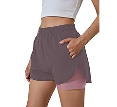 BMJL Women's Running Shorts Elastic Waistband High Waisted Shorts Pocket Sporty Workout Shorts Gym A | Amazon (US)