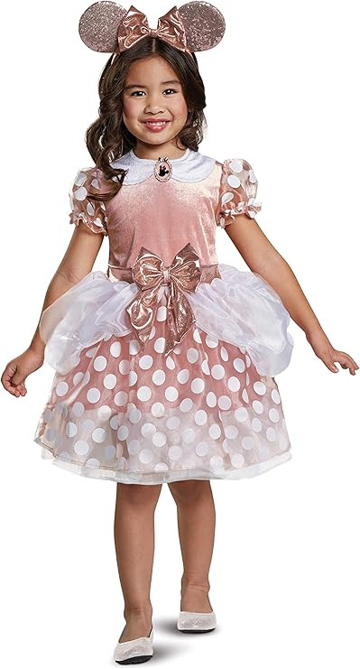 Rose Gold Minnie Mouse Classic Toddler Girl Costume | Amazon (US)
