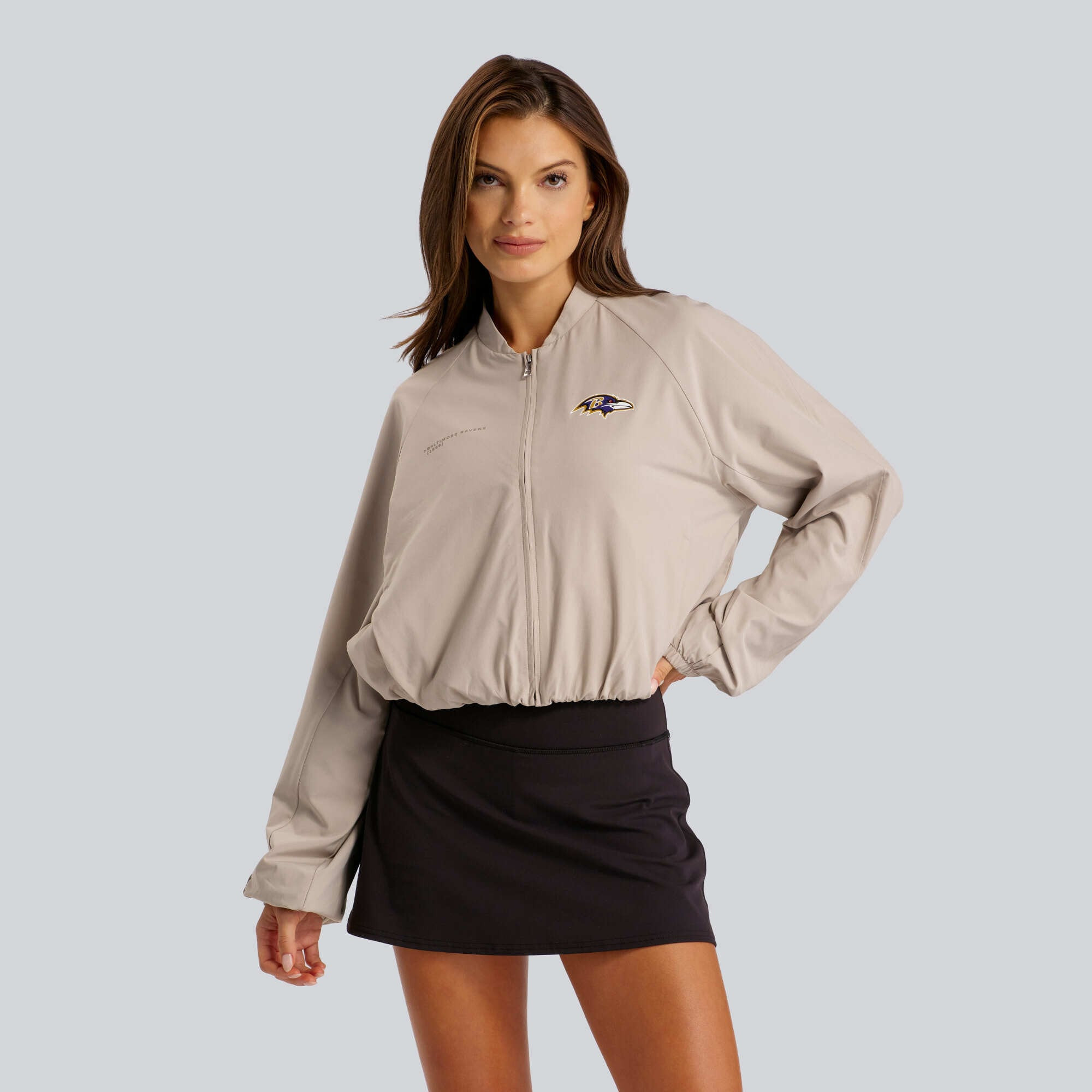 Baltimore Ravens lululemon Women's  Breezily Full-Zip Bomber Jacket - Downtown Tan | Fanatics