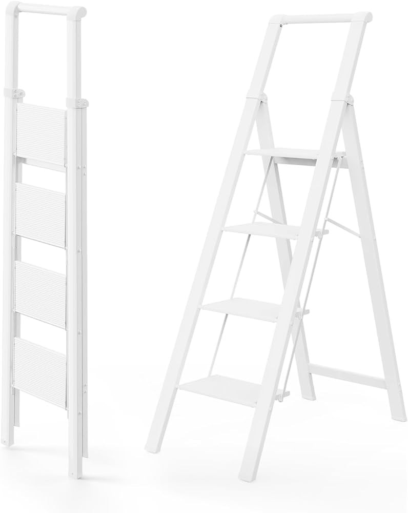 WOA WOA 4 Step Ladder, 4 Step Folding Ladder with Wide Anti-Slip Pedals, Lightweight Portable Kit... | Amazon (US)