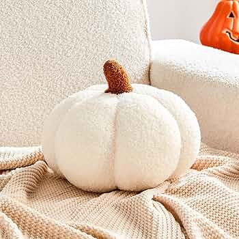 Halloween Pumpkin Pillows, Ivory Fall Decoration Pumpkin Shaped Throw Pillow, 8" Cute 3D Shaped C... | Amazon (US)