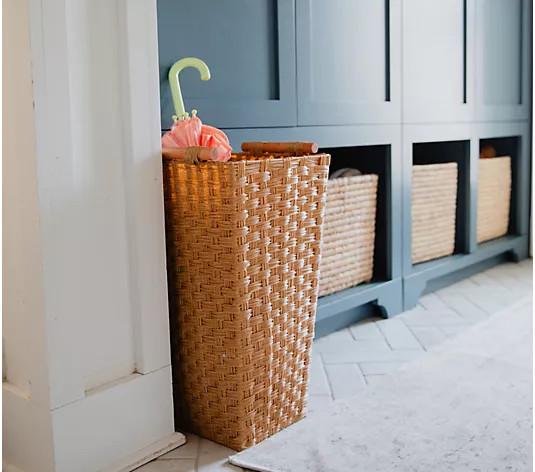 Indoor/Outdoor 20" Polyrattan Umbrella Basket by Lauren McBride - QVC.com | QVC