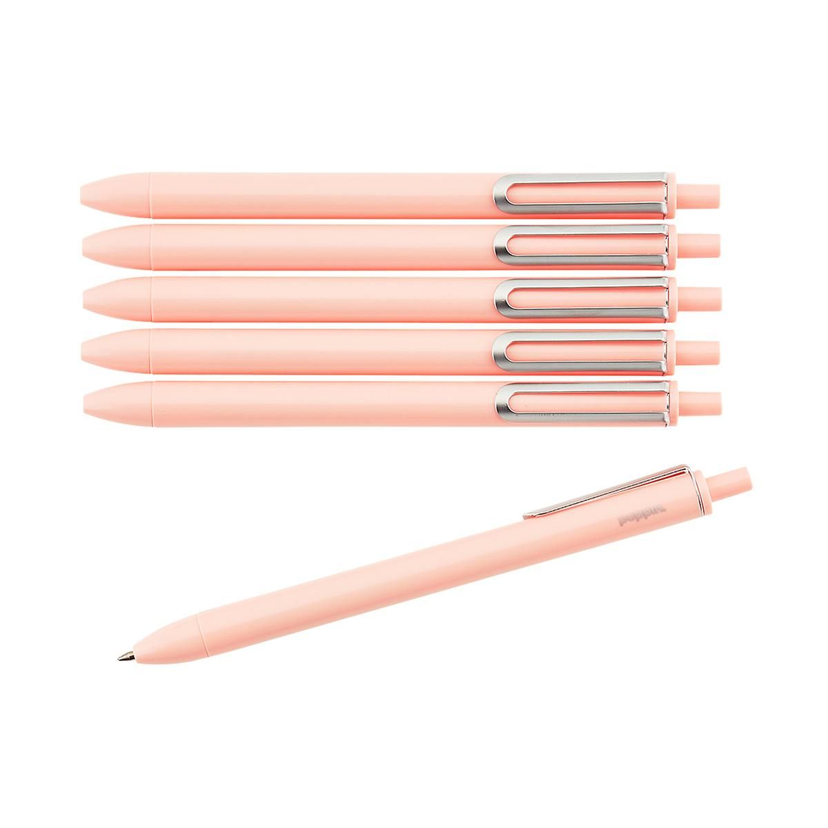 Poppin Blush Retractable Luxe Gel Pens | The Container Store