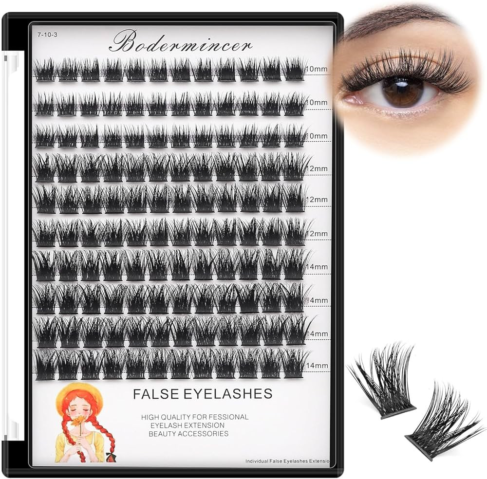 Bodermincer Lash Clusters D Curl Black/Light Brown/Dark Brown/Black Brown 10-12-14/12-14-16/16-18... | Amazon (US)