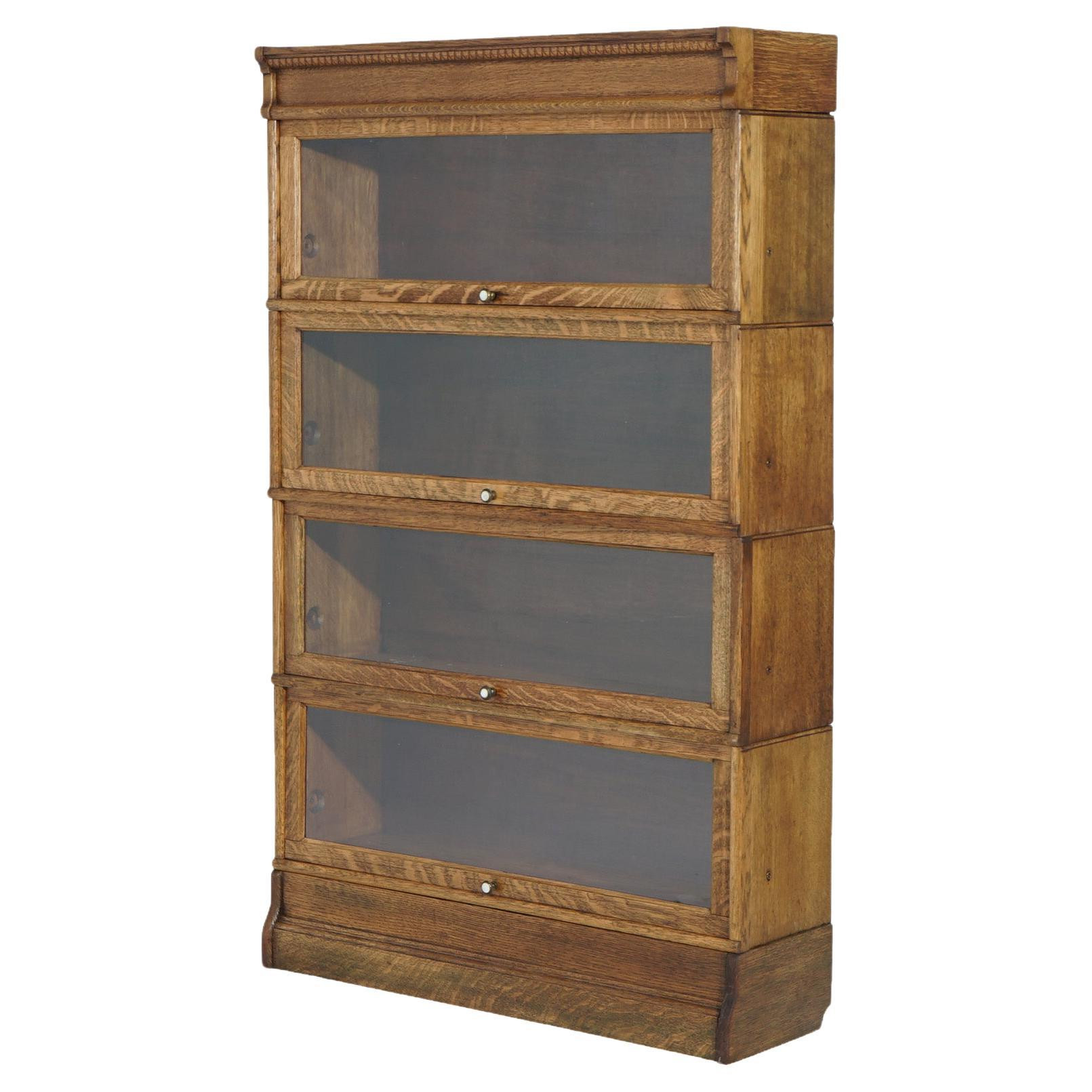 Antique Arts & Crafts Oak Four Stack Barrister Bookcase Circa 1910 | 1stDibs