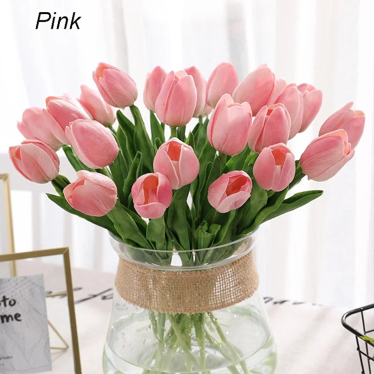 Artificial Tulips Real Touch Fake Flowers Artificial Tulips Flowers Arrangement Bouquet for Home ... | Walmart (US)