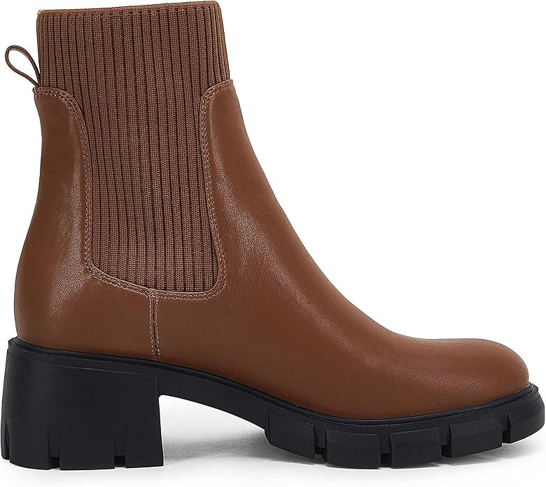 Womens Lug Sole Platform Ankle Boots Elastic Chunky Block Heel Non-Slip Combat Comfortable Chelse... | Amazon (US)