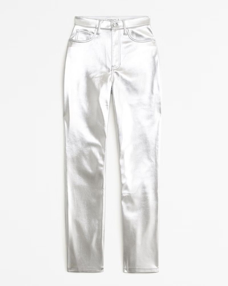 Curve Love Vegan Leather 90s Straight Pant | Abercrombie & Fitch (US)