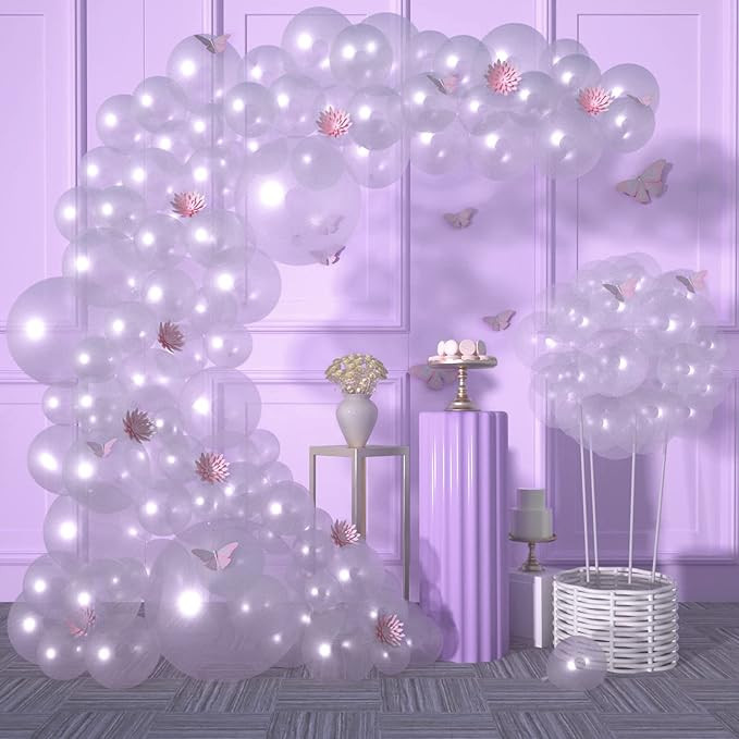 CUTEUP Clear Balloons Garland Kit-120 Pcs 18/10/12/5 Inch Clear Balloon Difference Size Clear Qua... | Amazon (US)