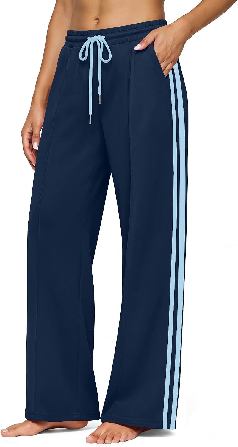 Women Track Pants Wide Leg Striped Sweatpants Athletic Running | Amazon (US)