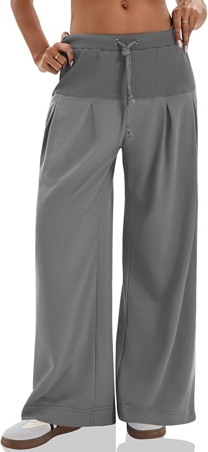 Tankaneo Sweatpants Wide Leg Baggy Palazzo Pants Lounge Pants | Amazon (US)